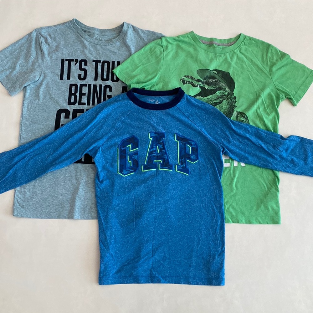 EUC LOT of 3 Boys Short-Sleeve and Long-Sleeve Tees Gap Old Navy Childrens Place
